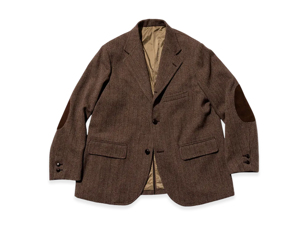 Unlikely Assembled Sports Coat Wool Tweed "Beige Herringbone"