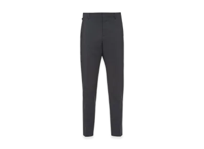 PRADA Light Stretch Wool Trousers "Slate Gray"