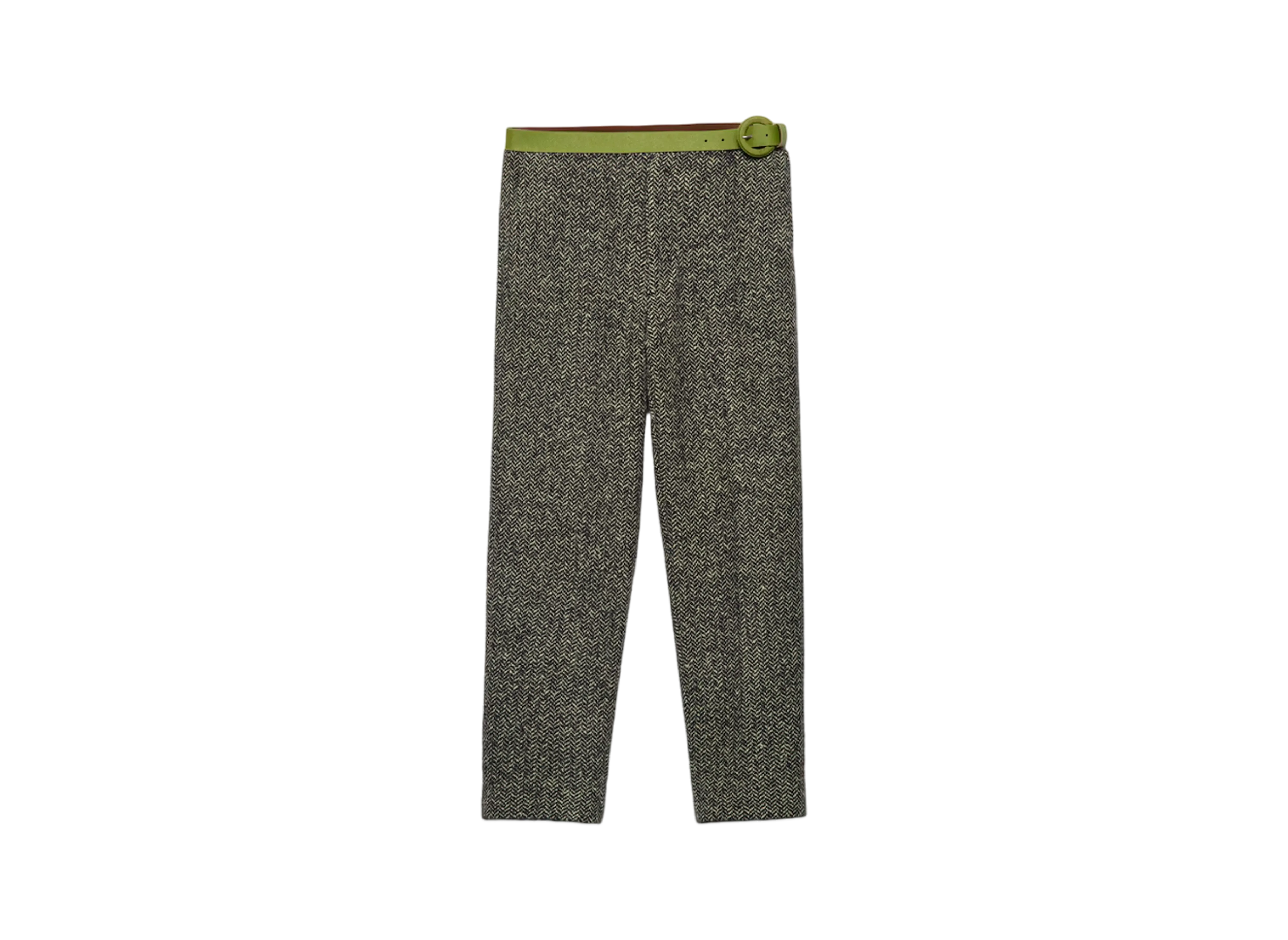 PRADA Men's Wool Blend Pants "White/Black/Light Green"