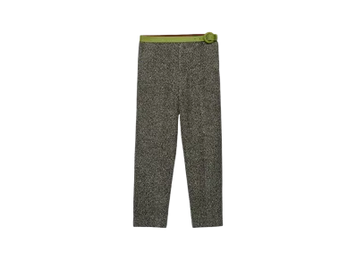 PRADA Men's Wool Blend Pants "White/Black/Light Green"