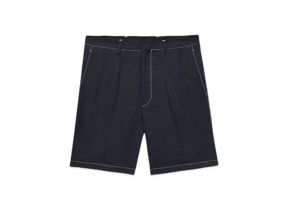 PRADA Men's Linen Bermudas "Black"
