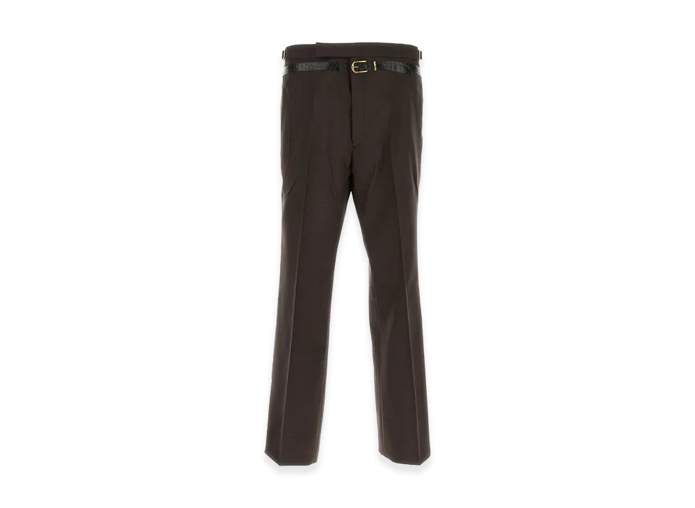 PRADA Mohair Blend Wide-Leg Pant "Brown"