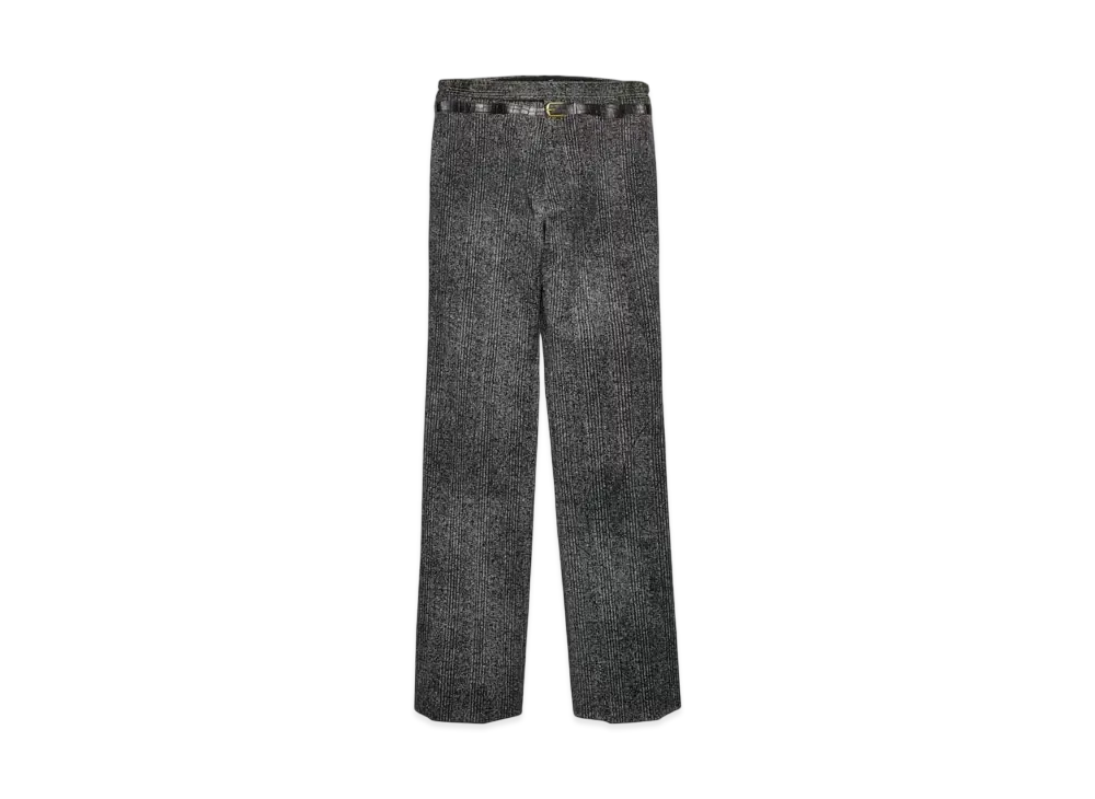 PRADA Men's Cotton Gabardine Pants with Printed Belt "Silver Gray"