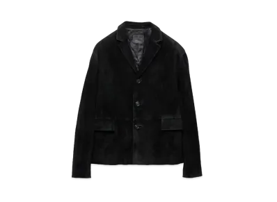 PRADA Men's Suede Calfskin Jacket "Black"