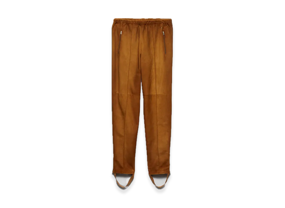 PRADA Suede Jogger Pants "Cognac"