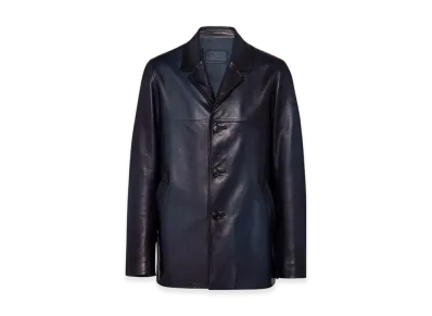 PRADA Nappa Leather Caban Jacket "Baltic Blue"
