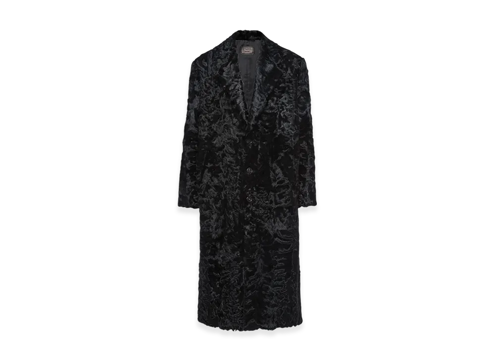 PRADA Single-Breasted Leather Coat "Black"