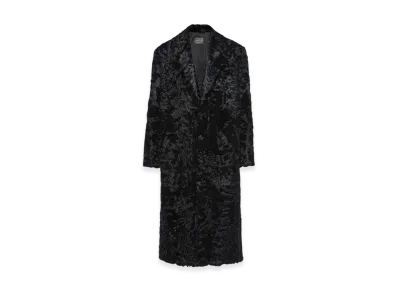PRADA Single-Breasted Leather Coat "Black"