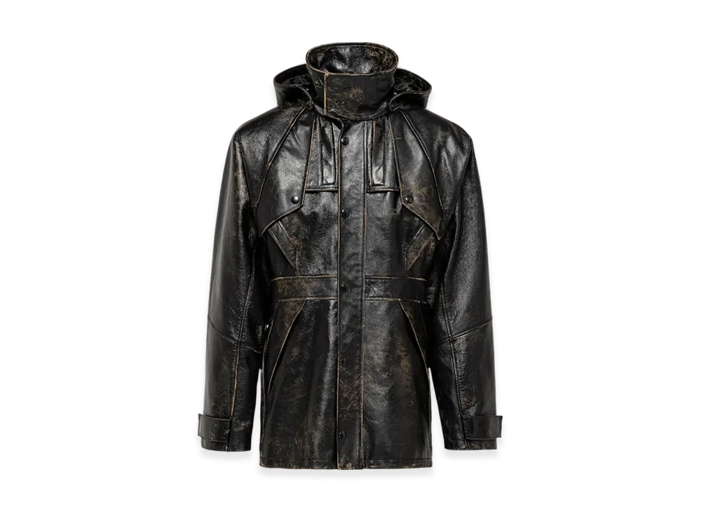 PRADA Leather Caban Jacket "Black"