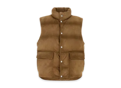 PRADA Biscuit Suede Sleeveless Down Jacket "Brown"