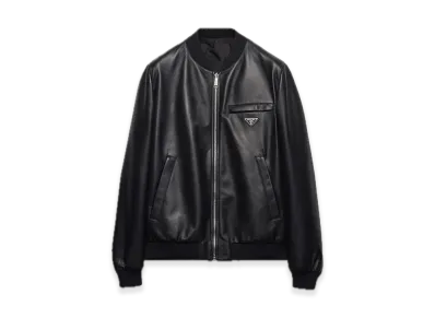 PRADA Nappa Leather Bomber Jacket "Black"