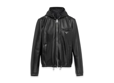 PRADA Reversible Nappa and Nylon Blouson Jacket "Black"