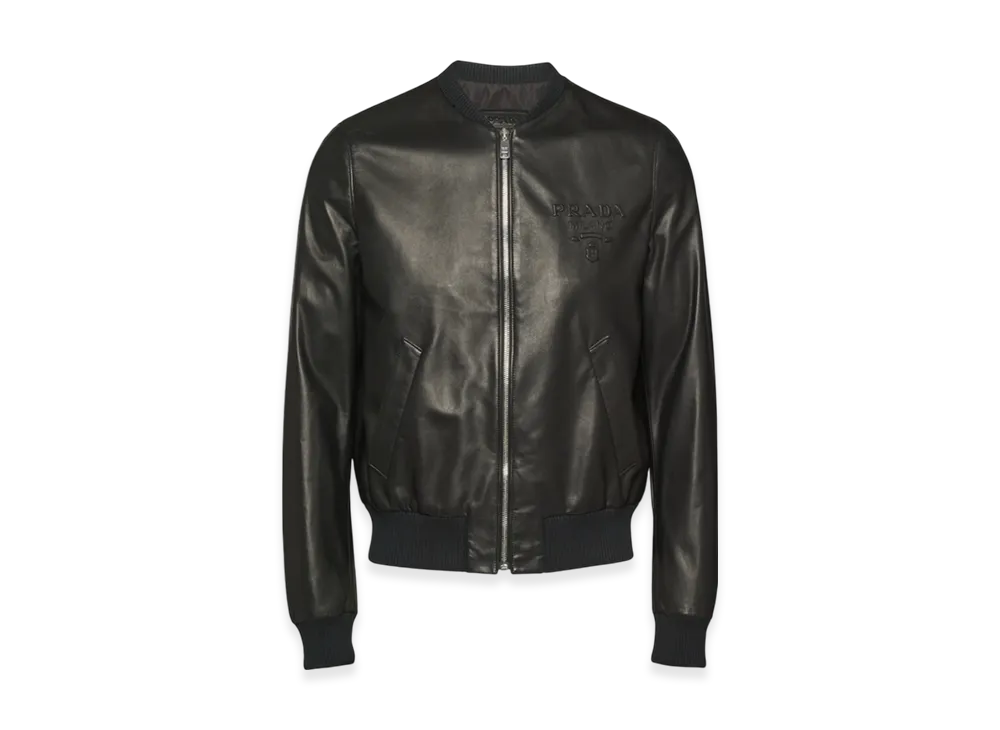 PRADA Nappa Leather Bomber Jacket "Black"