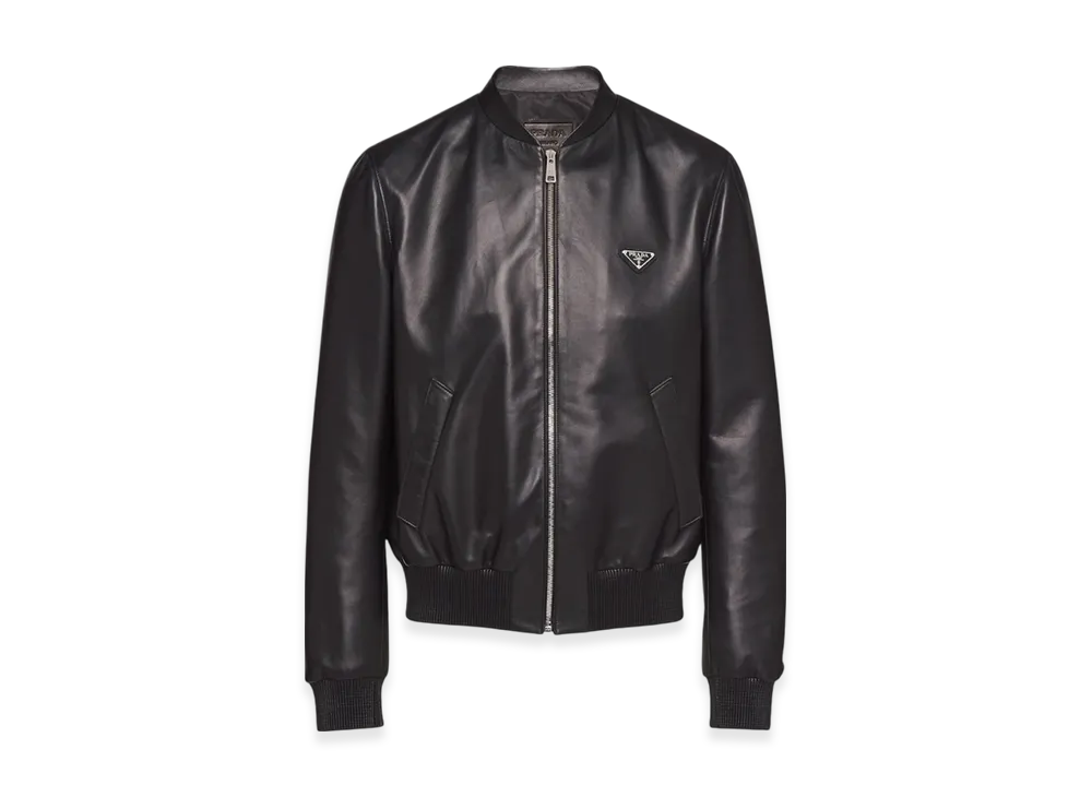 PRADA Nappa Leather Bomber Jacket "Black"