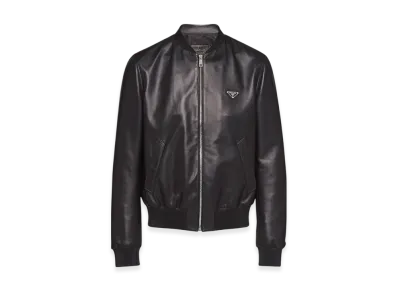 PRADA Nappa Leather Bomber Jacket "Black"