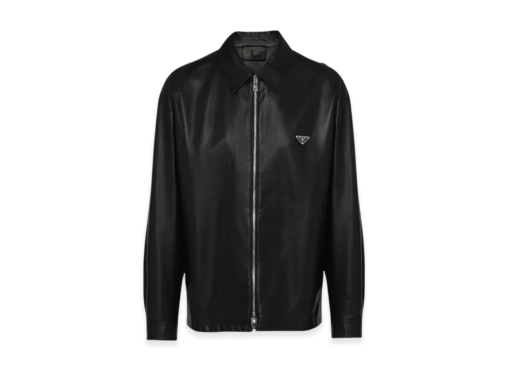 PRADA Nappa Leather Blouson Jacket "Black"