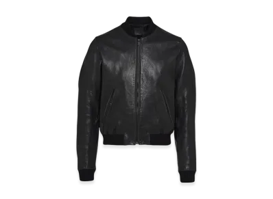 PRADA Leather Bomber Jacket "Black"