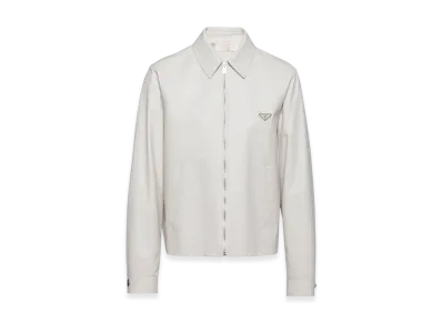 PRADA Nappa Leather Blouson Jacket "Ivory"