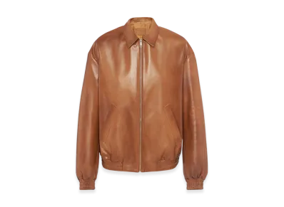 PRADA Oversized Nappa Leather Bomber Jacket "Caramel"