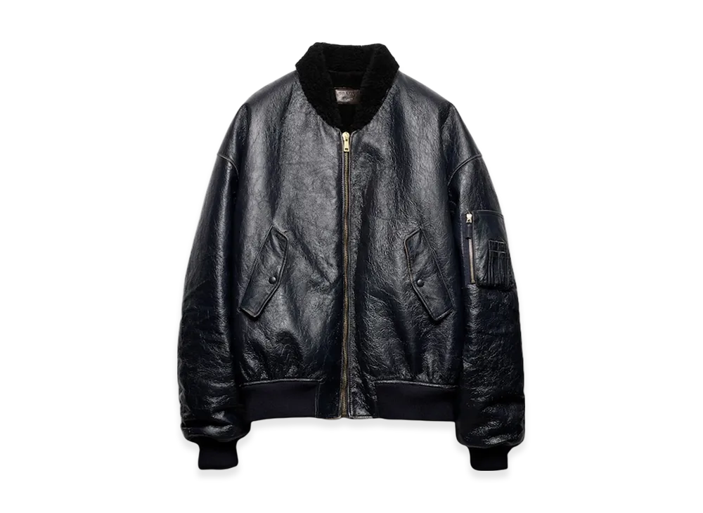 プラダ ナッパレザー＆シアリング オーバーサイズ ボンバージャケット