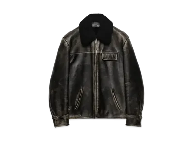 PRADA Men's Nappa Leather and Shearling Jacket "Black"