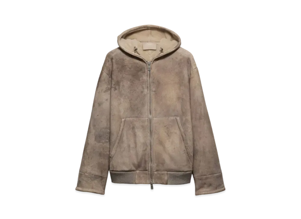 PRADA Men's Shearling Jacket "Light Gray"