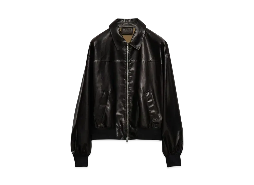 PRADA Men's Leather Bomber Jacket "Black"