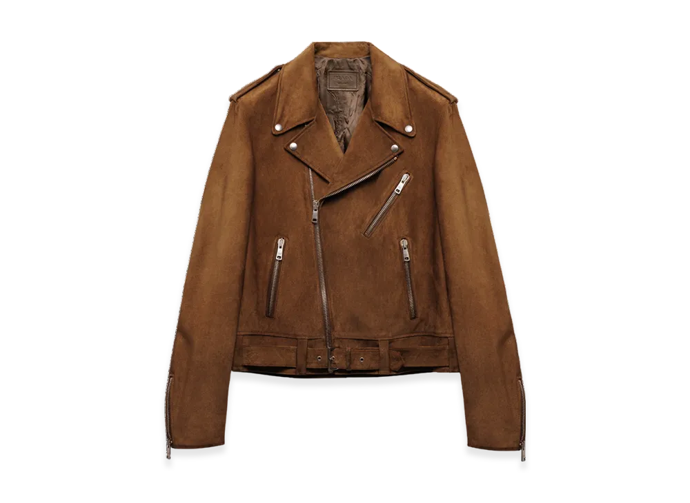 PRADA Suede Biker Jacket "Tobacco"