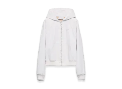 PRADA Leather Zip Hoodie "White"