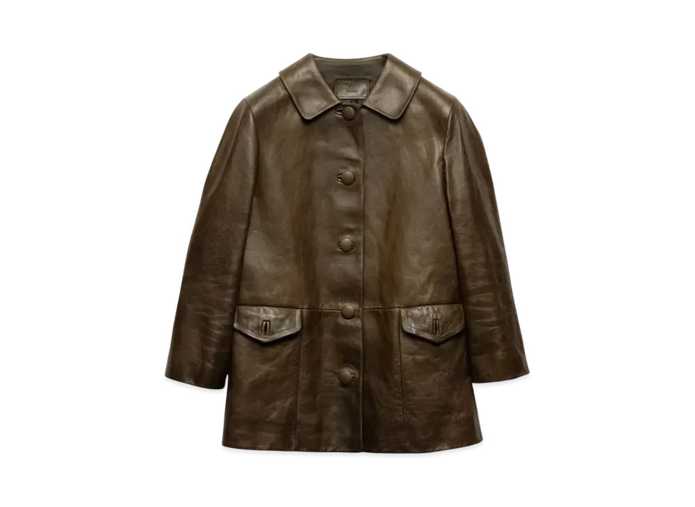 PRADA Men's Leather Blouson Jacket "Green"
