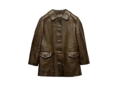 PRADA Men's Leather Blouson Jacket "Green"