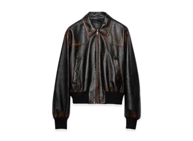 PRADA Leather Bomber Jacket "Black"