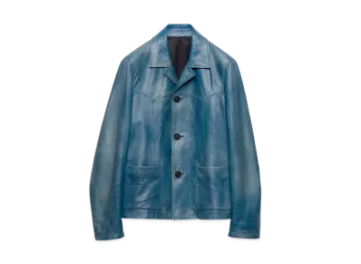 PRADA Men's Nappa Leather Jacket "Blue"