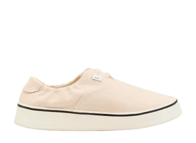 AMI PARIS Washed Cotton Canvas Tennis Sneakers "White Cream"