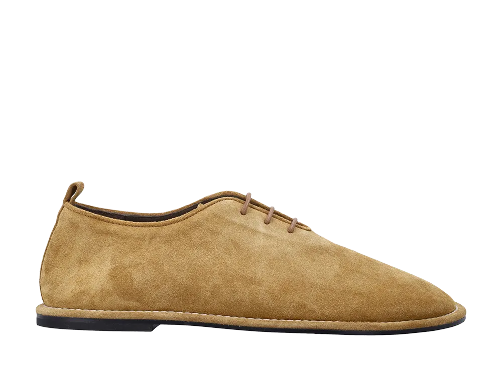 AMI PARIS Suede Derby Midi Shoes "Brown"