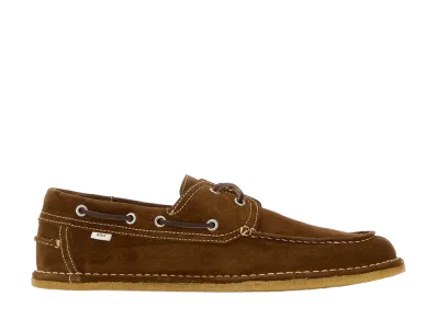 AMI PARIS Cow Leather Boat Shoes "Brown"