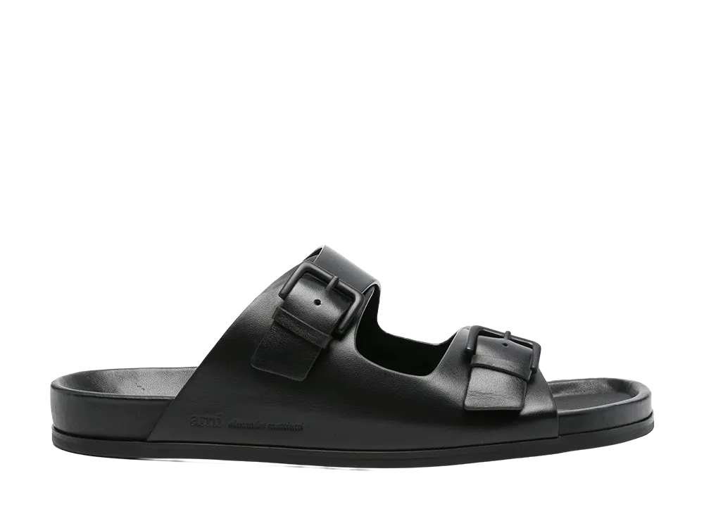 AMI PARIS Leather Slide "Black"