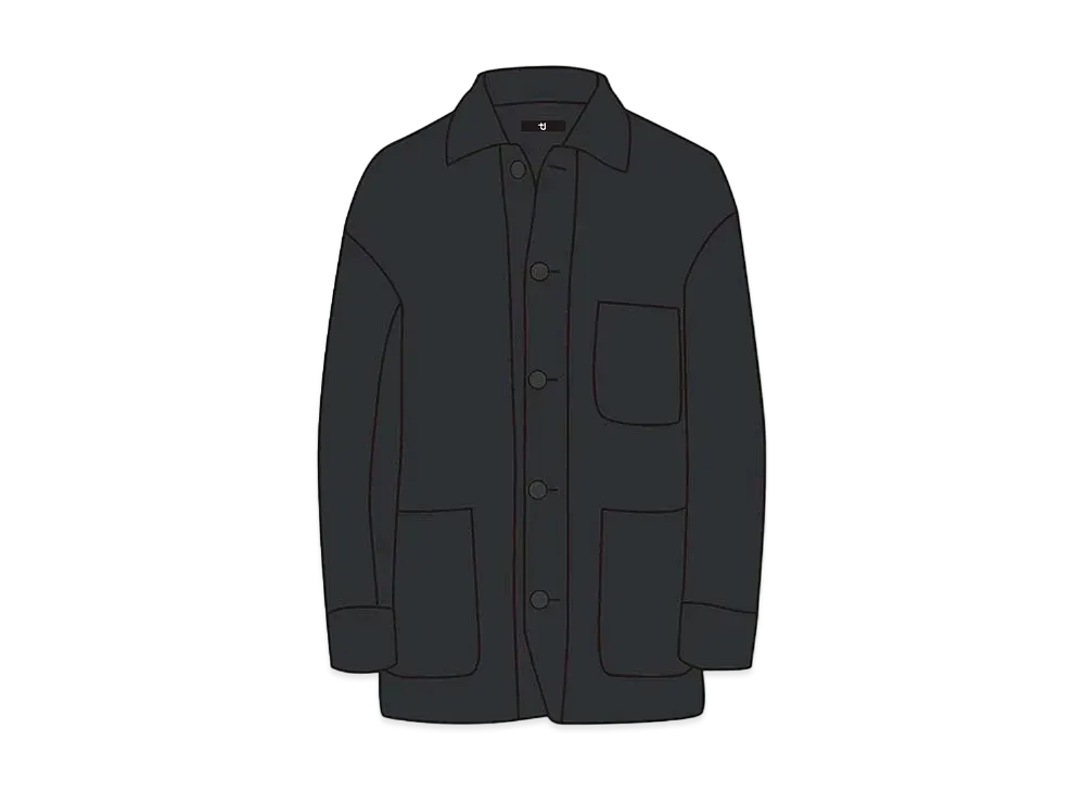 ユニクロ プラスジェイ ウール ブレンド オーバーサイズ シャツ ジャケット 446359 "ダーク グレー"