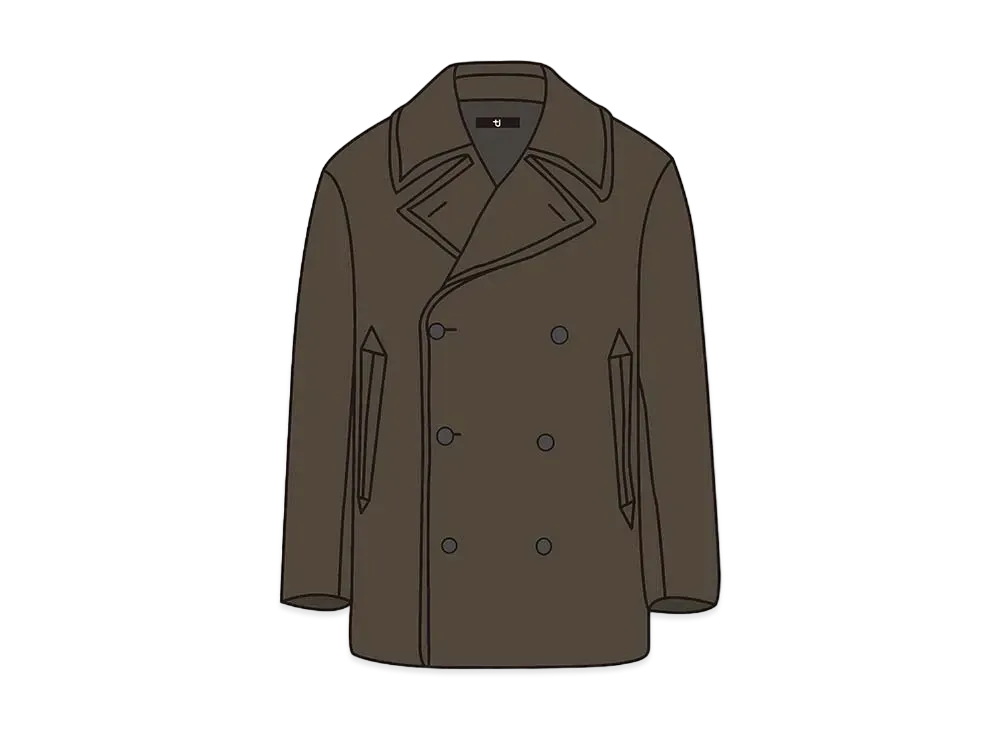 UNIQLO +J WoolO Wool Blend OverSize Pea Coat 445769 "Olive"