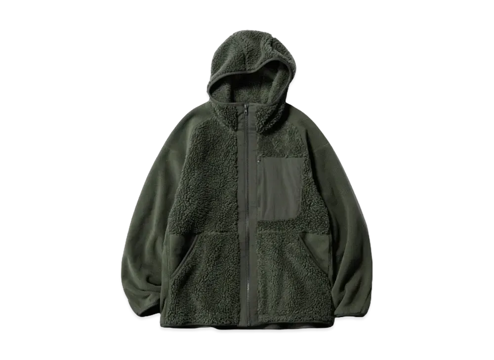 Uniqlo x White Mountaineering Fleece Full-Zip Parka "Dark Green"