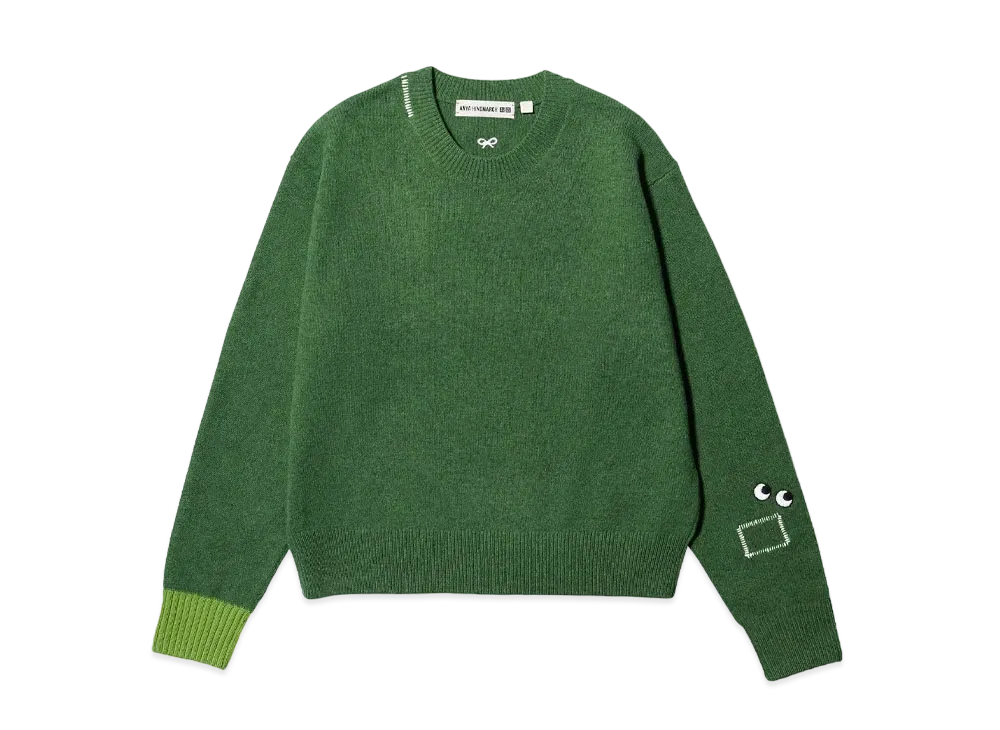 Uniqlo X Anya Hindmarch Premium Lamb Crew Neck Sweater "Green"