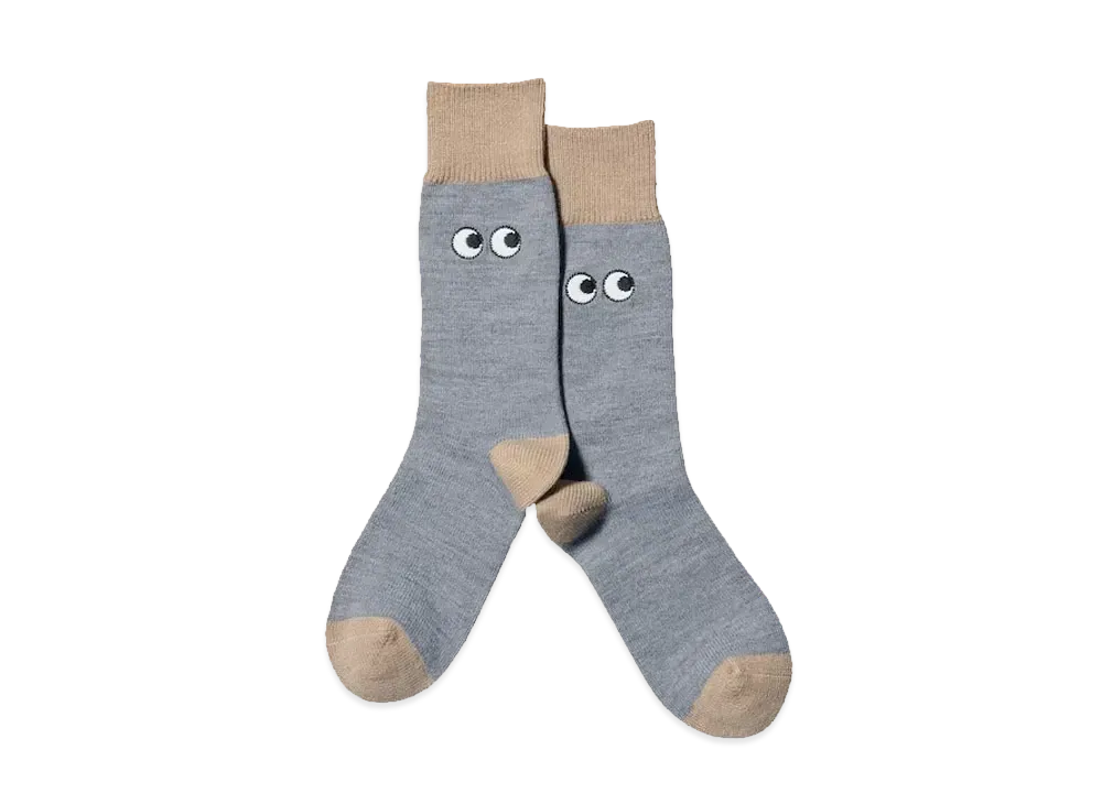 Uniqlo X Anya Hindmarch Heattech Socks "Light Gray"