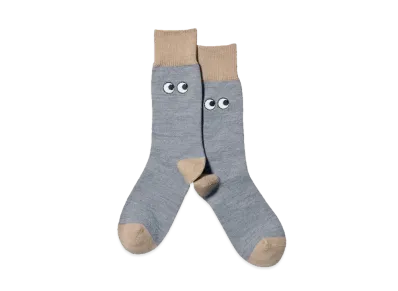 Uniqlo X Anya Hindmarch Heattech Socks "Light Gray"