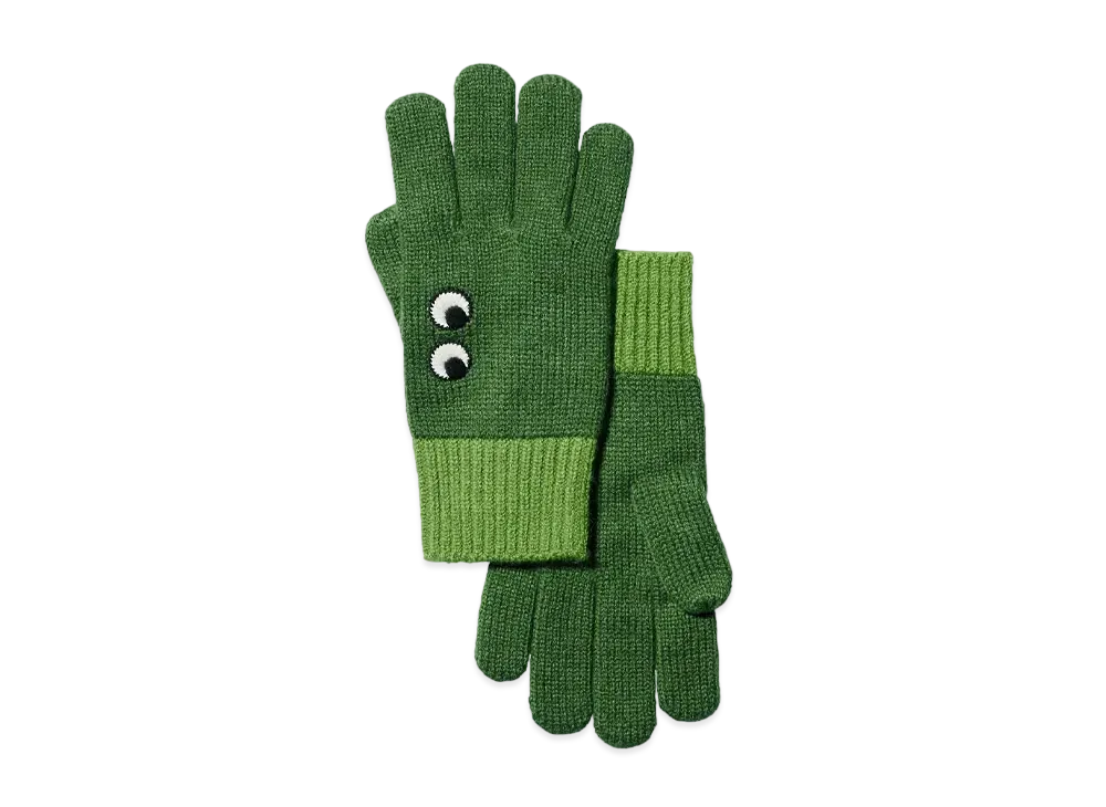 Uniqlo X Anya Hindmarch Heattech Knit Gloves "Green"