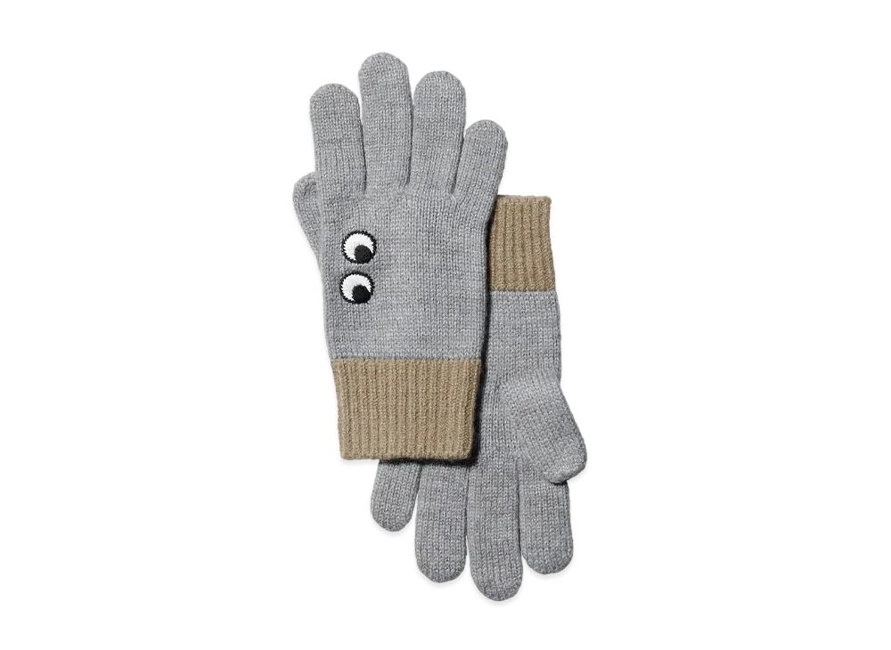 Uniqlo X Anya Hindmarch Heattech Knit Gloves "Light Gray"