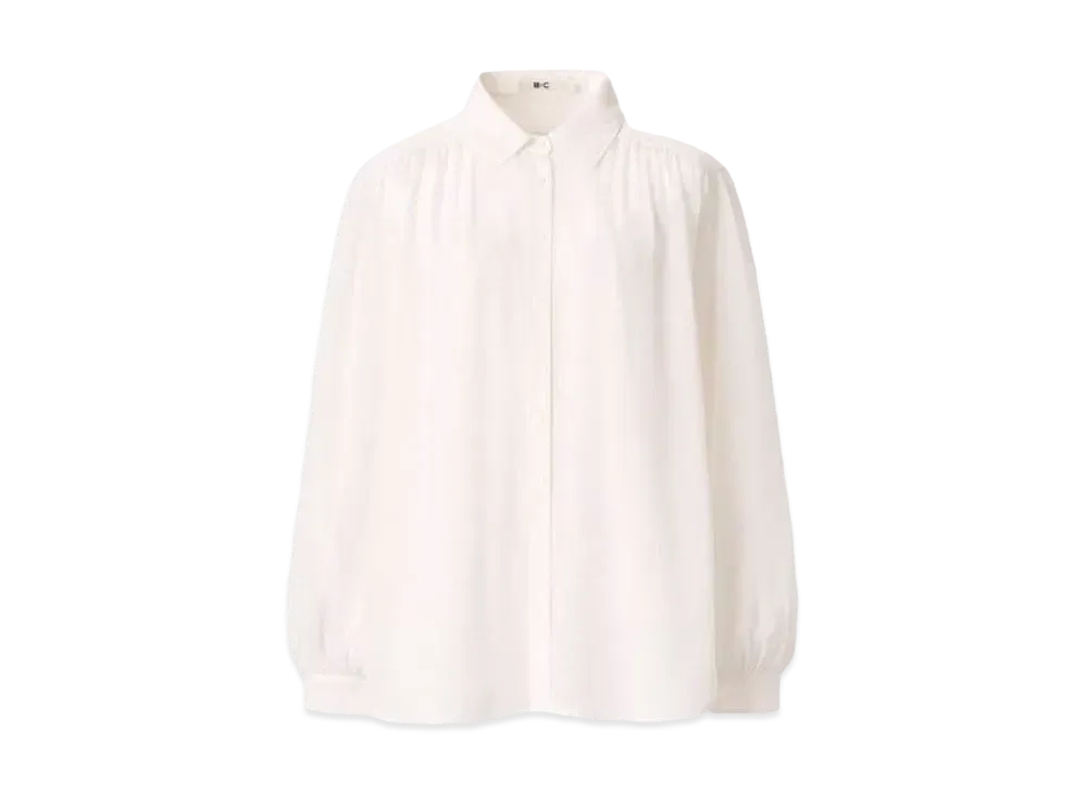 Uniqlo :C Sheer Volume Blouse (Long Sleeve) "Off White"