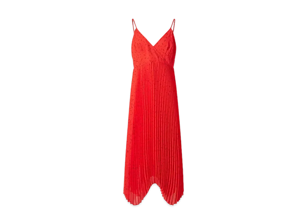 Uniqlo :C Pleated Camisole One Piece (Dots) "Red"