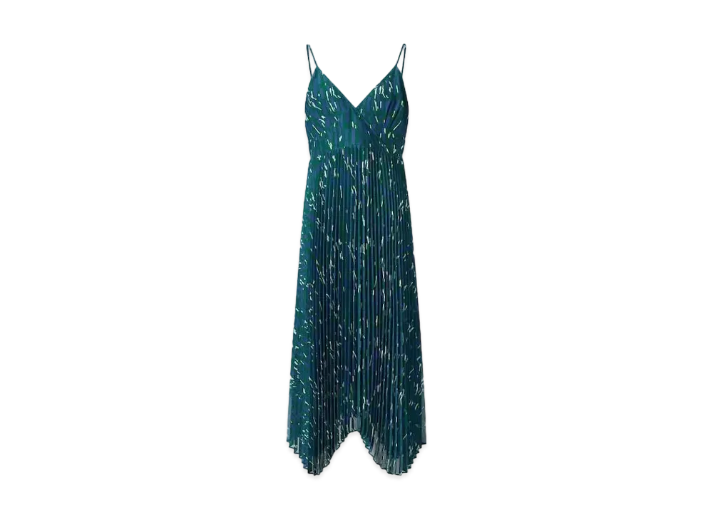 Uniqlo :C Pleated Camisole One Piece (Geometric) "Green"