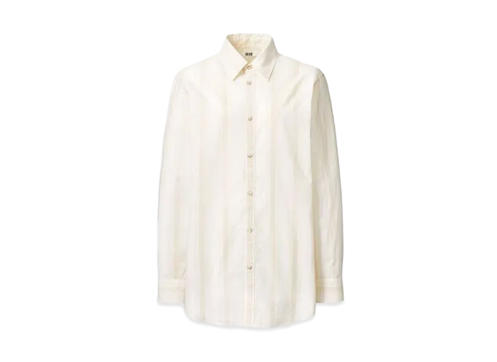 Uniqlo U 24SS Relaxed Striped Long Shirt "Natural"