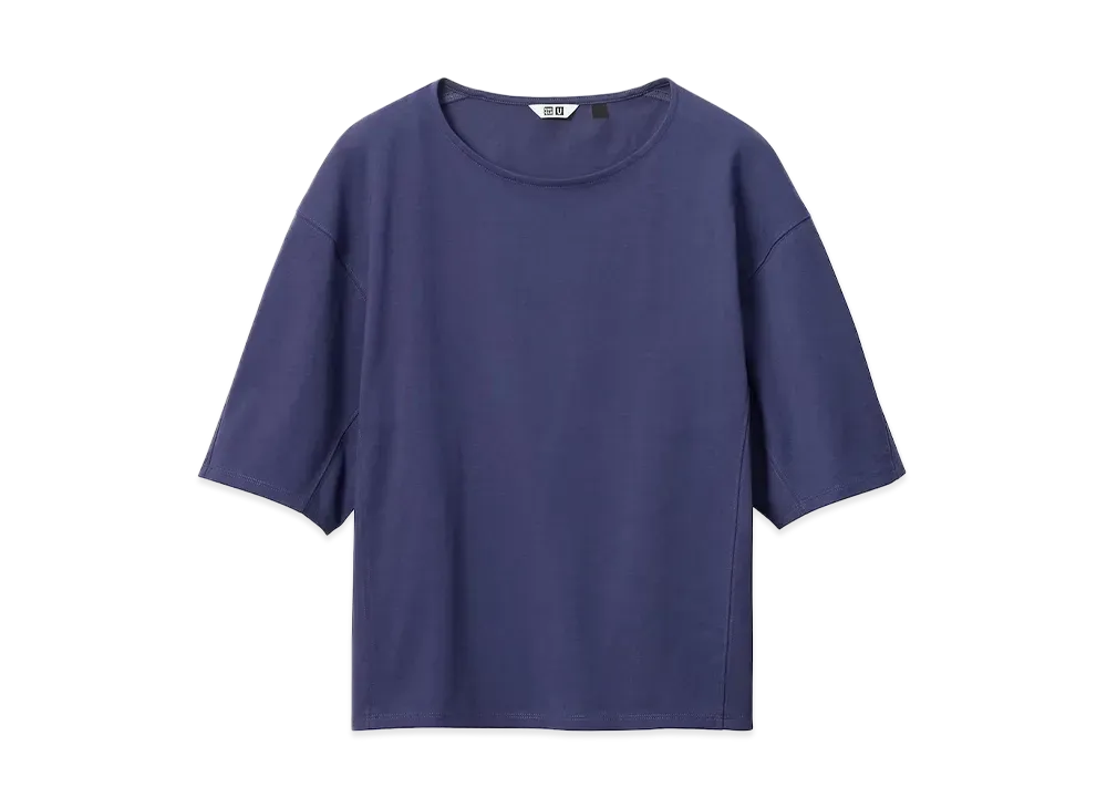 Uniqlo U 24SS AIRism Cotton Relax T "Blue"